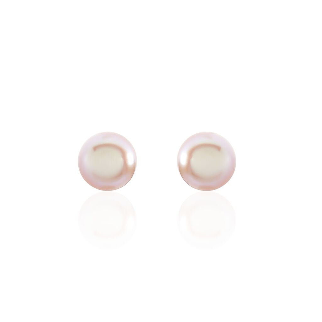 Boucles D'oreilles Puces Ursulina Or Jaune Perle De Culture