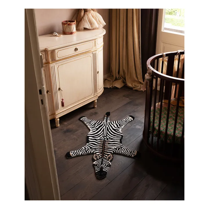 Doing Goods Tapis zèbre en laine | Noir/Blanc