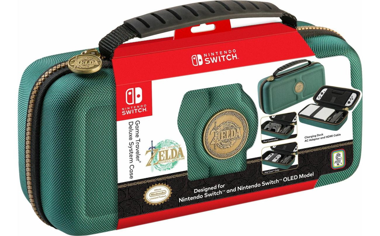 Switch OLED Official Traveler System Case Zelda Groen