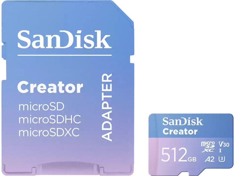 SanDisk microSDXC-Karte Creator UHS-I 512 GB Professionelle microSD UHS-I-Speicherkarte