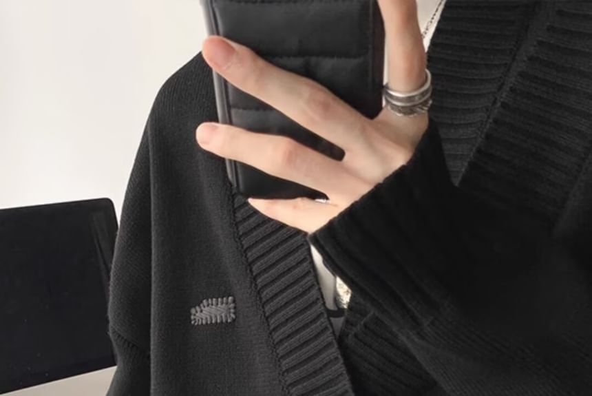Lingaris - Asymmetrische hals, effen applicatie, oversized vest