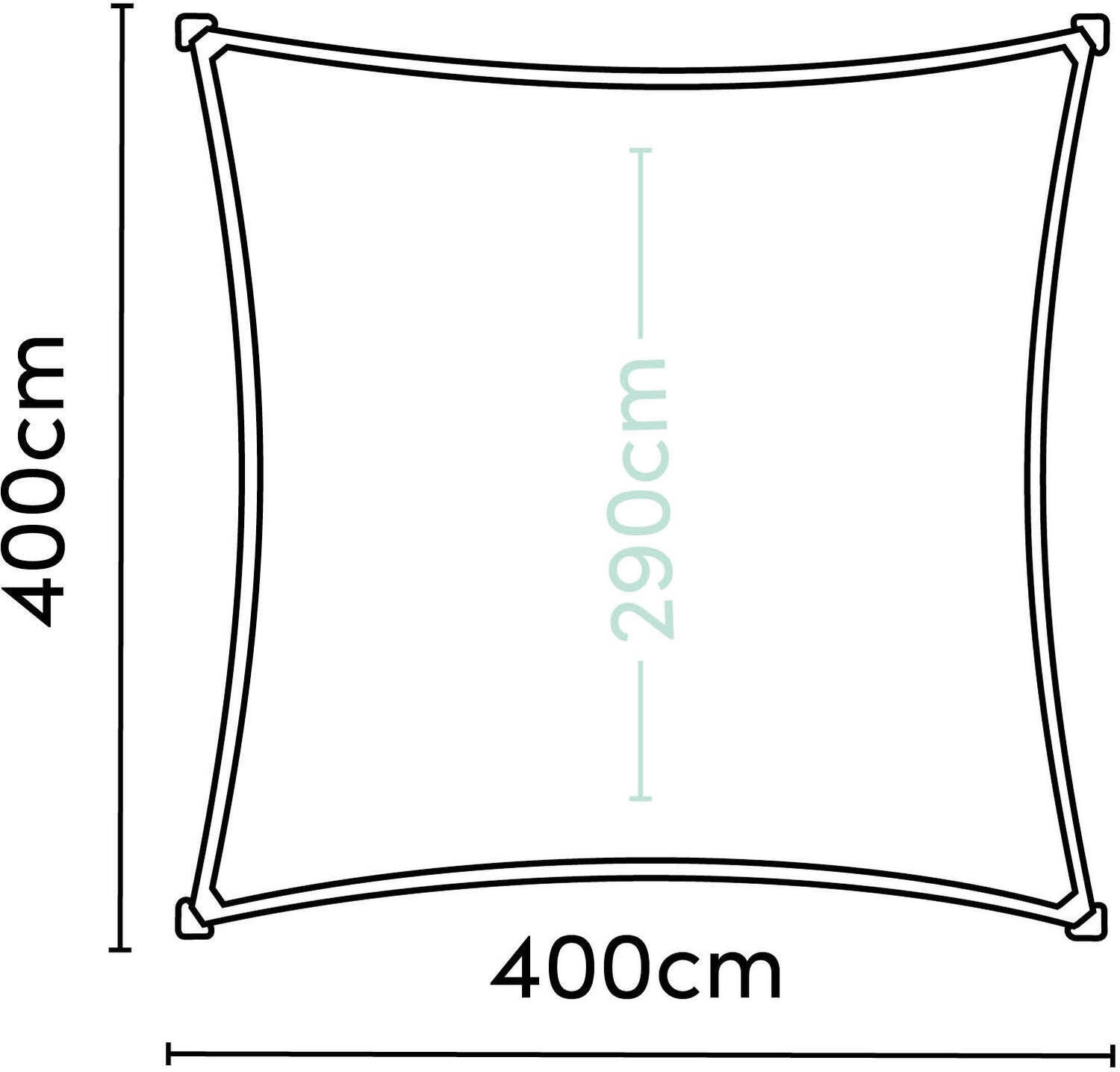 Platinum schaduwdoek vierkant Sun & Shade Dreamsail wit 400 x 400 cm