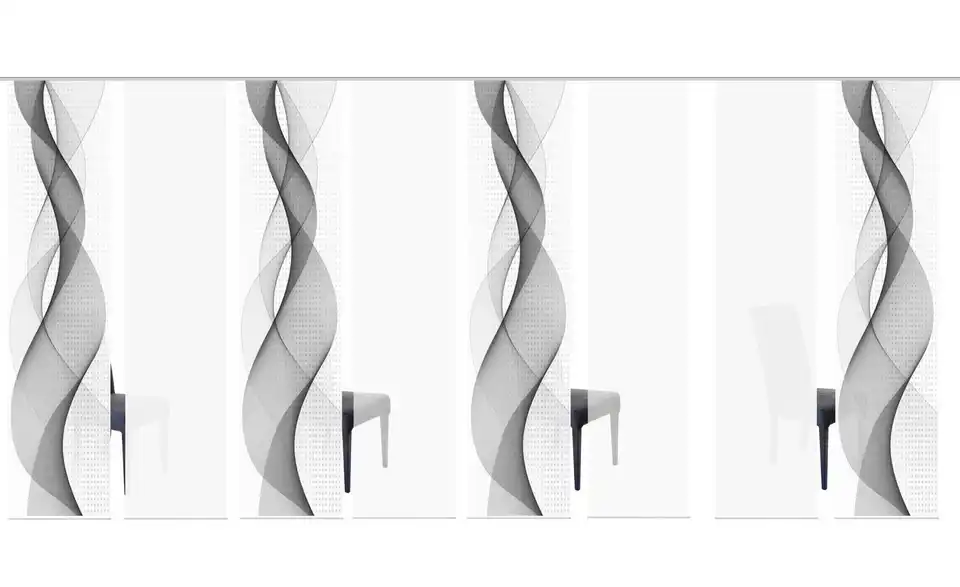 Schiebevorhang Set 8tlg. Grau 8er-Set