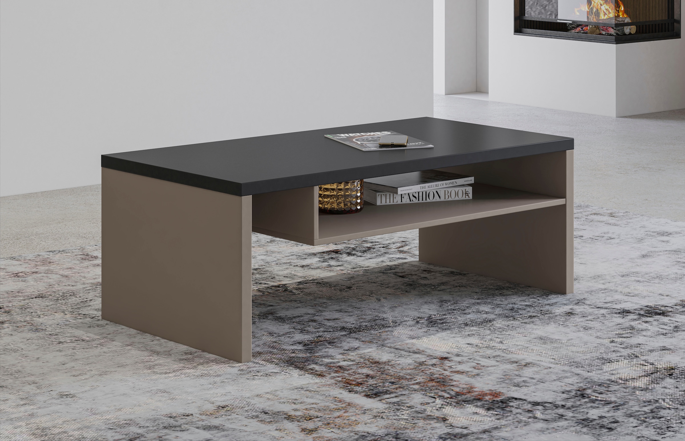 INOSIGN Couchtisch »Cross, Breite 120 cm, moderner Sofatisch für Wohnzimmer« Tisch mit offenem Fachboden