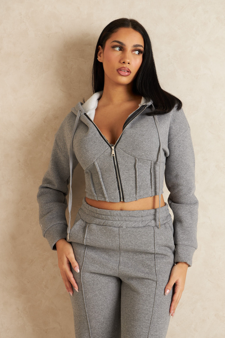 Ensemble 2 pièces sweat zippé + jogging gris
