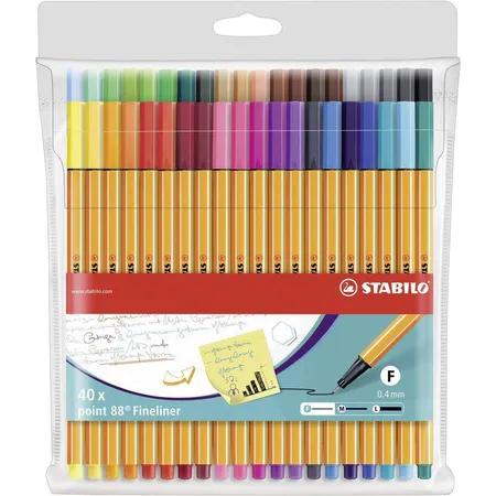 Fineliner - STABILO point 88 - 40er Pack - 40 Farben