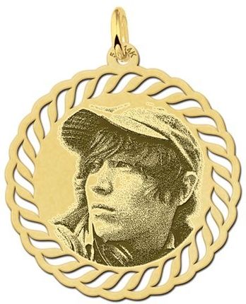 Hanger met foto rond goud