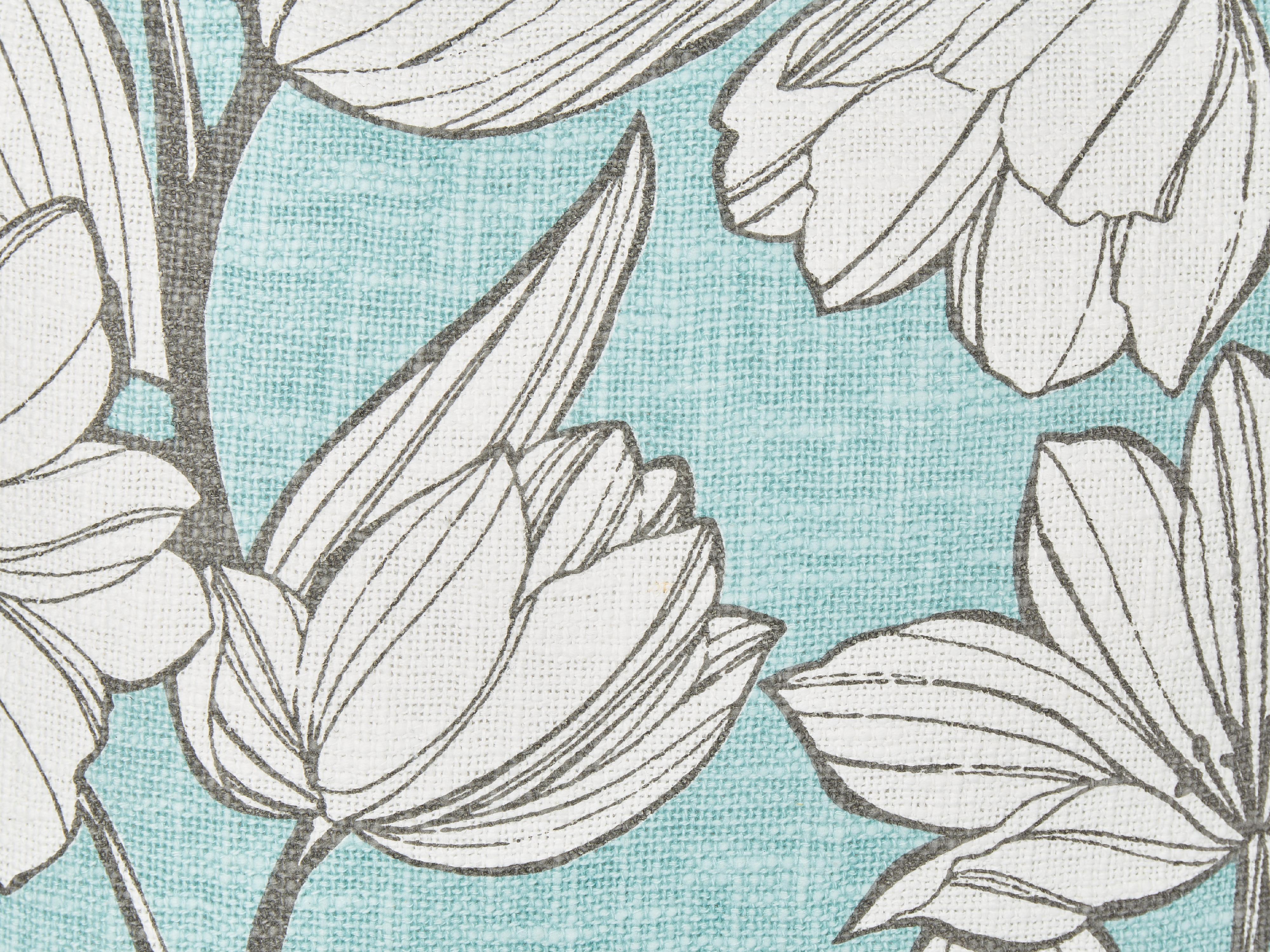 Set van 2 sierkussens CYANOTIS Katoen 45 x 45 cm Lichtblauw bloempatroon