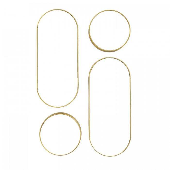 MIROIR DECO ROND ET OVALE VERSA DORE X4 PIECES