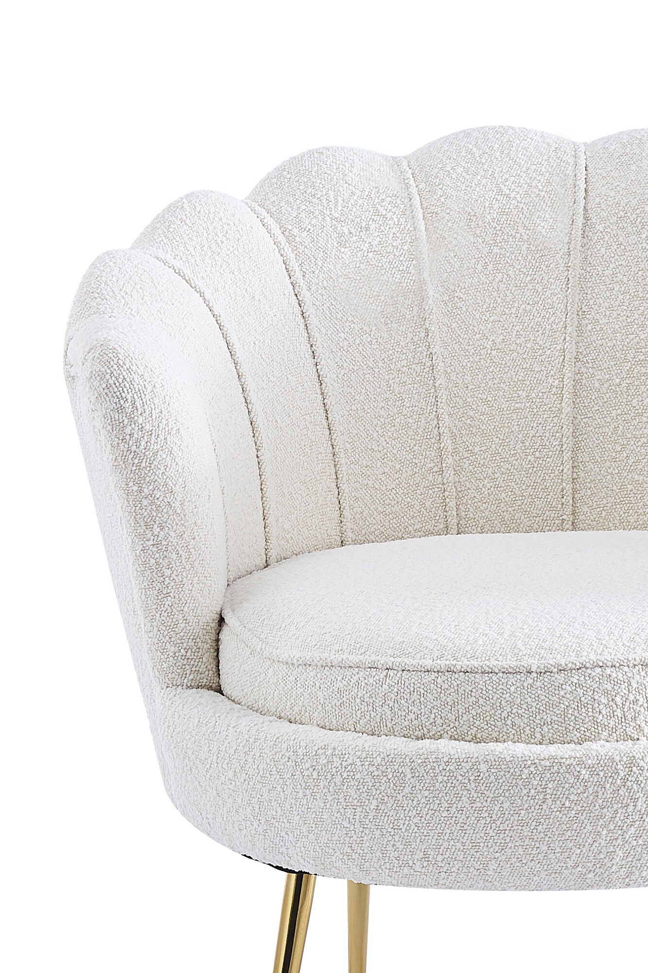 Muschelsessel Bouclé Stoff Relaxsessel Polstersessel Ohrensessel Loungesessel