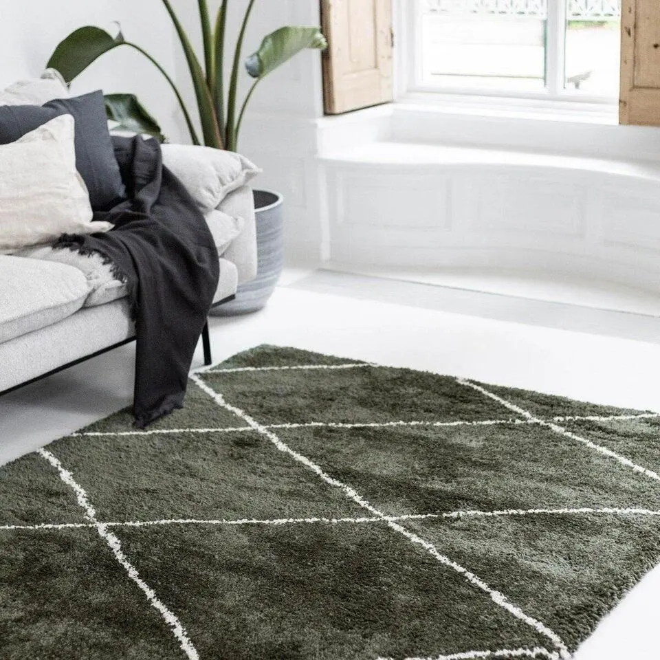 Interieur05 berber vloerkleed Nea groen/cream - 330 x 240 cm