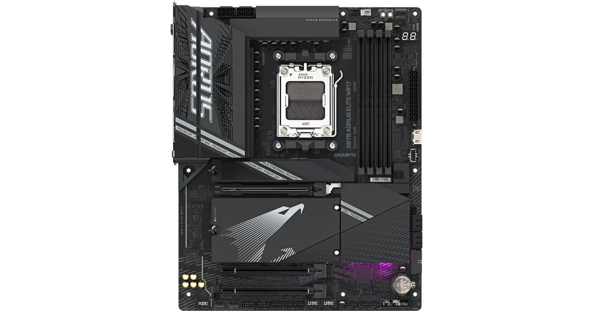 GIGABYTEX870 AORUS ELITE WIFI7 socket AM5 moederbord  (Zwart, RAID, 2.5 GB-LAN, WLAN, BT, Sound, ATX)
