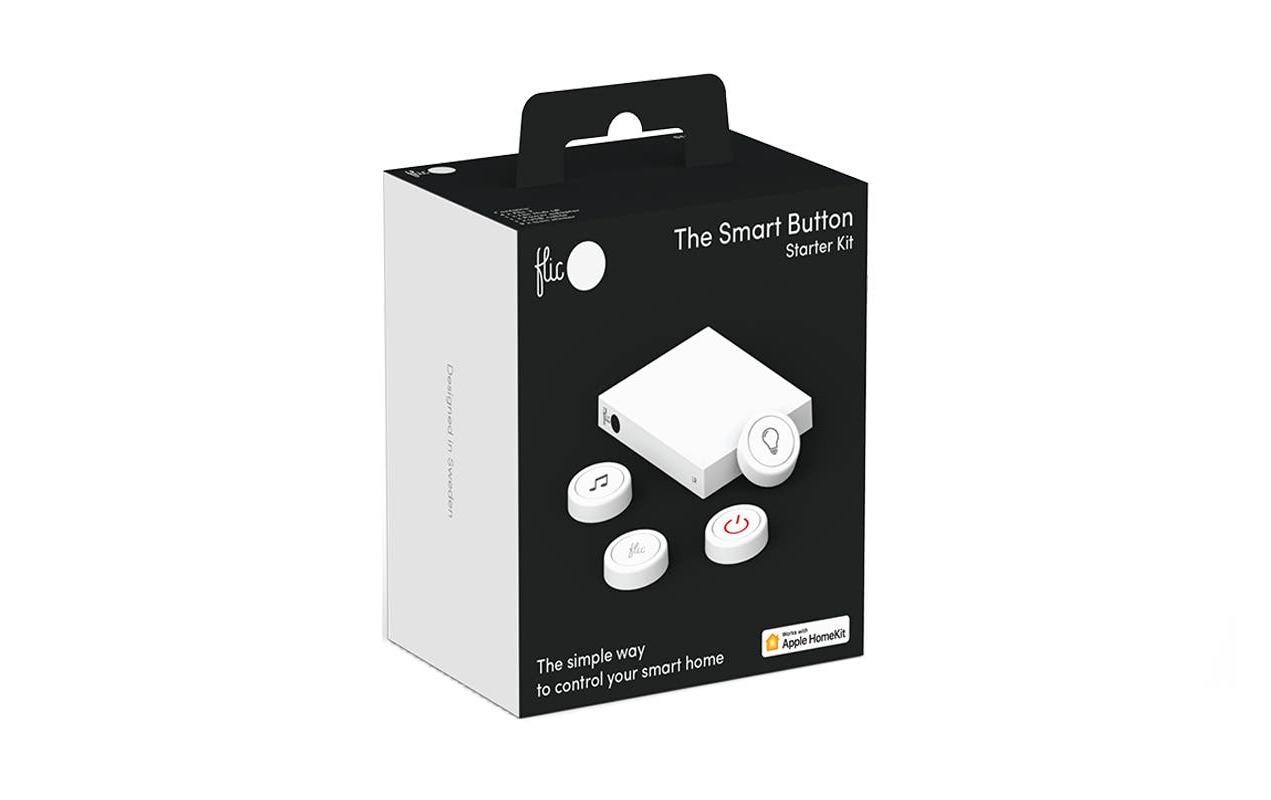 Smart Button Flic 2 Starter Kit<br>Bluetooth Wandsender und Drückknopf mit Bridge