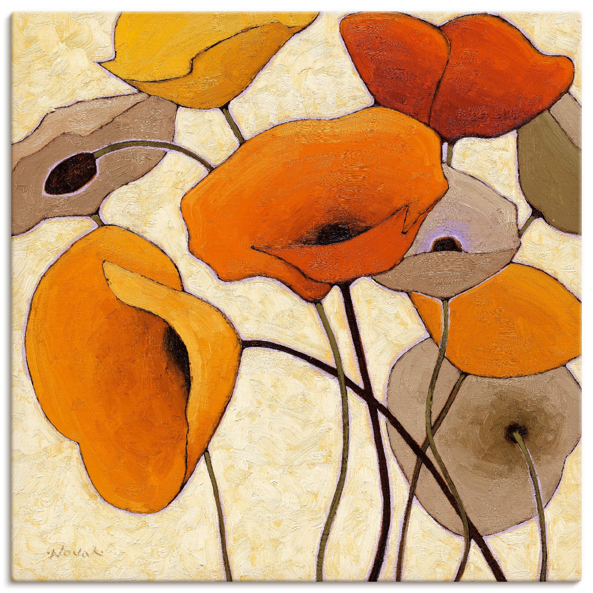 Artland Wandbild »Kürbismohn III« Blumen 1 Stk. tlg. als Leinwandbild, Wandaufkleber in verschied. Grössen