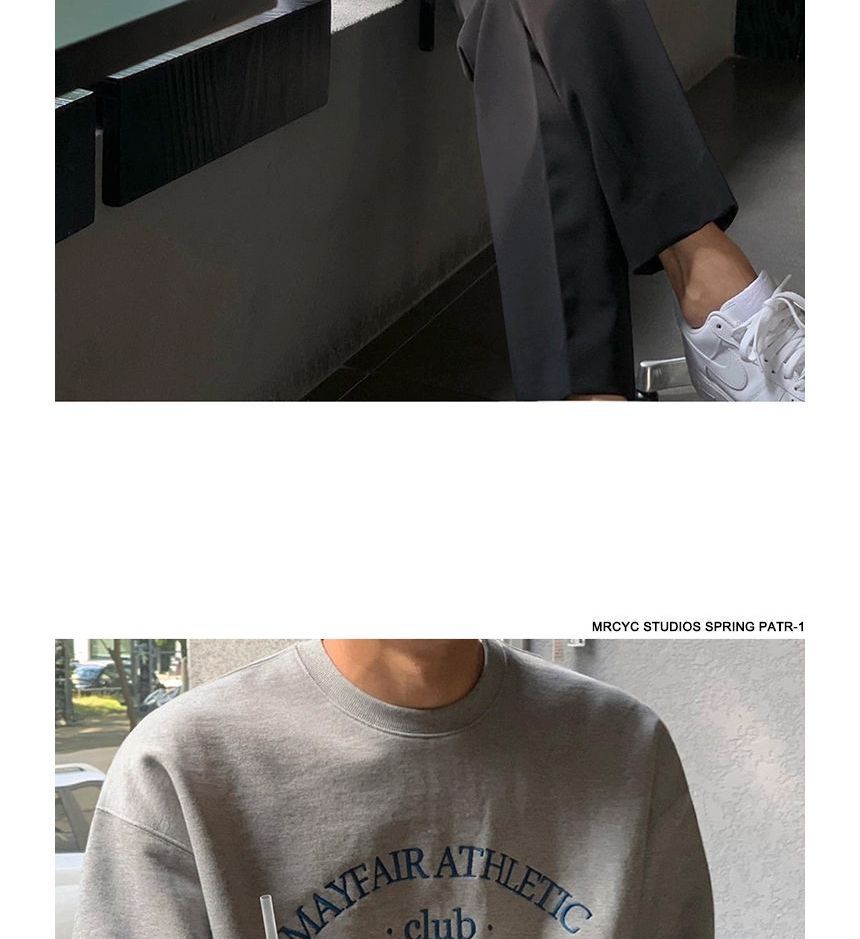 MRCYC - Sweatshirt met lange mouwen, ronde hals en geborduurde letters