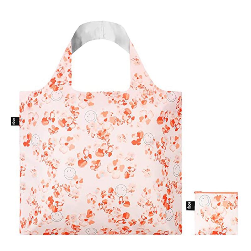 Sac shopping pliable avec pochette zip 50cm Smiley Blossom Bag