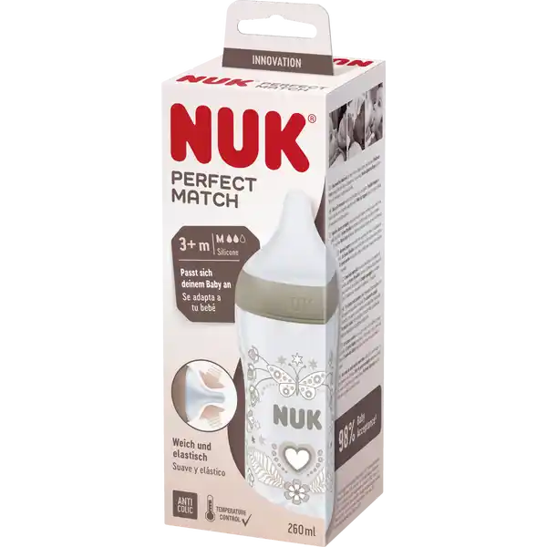 Perfect Match Babyflasche mit Temperature Control, mit besonders weichem Silikon-Trinksauger