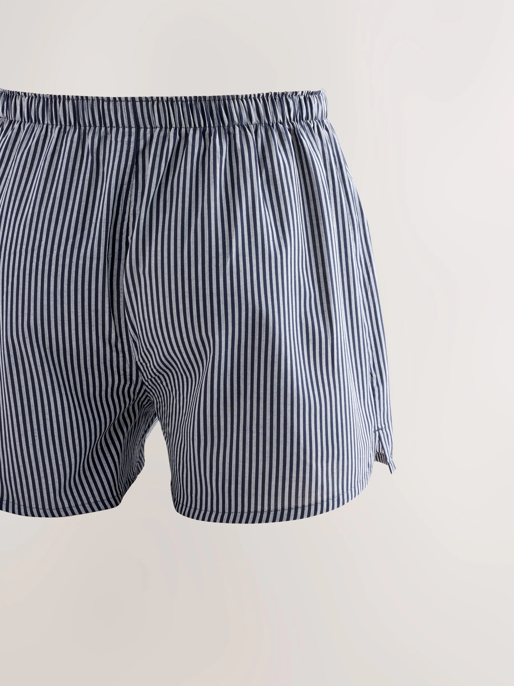 Marineblauw gemengd patroon - Verpakking van 4 - Geweven boxershorts van puur katoen