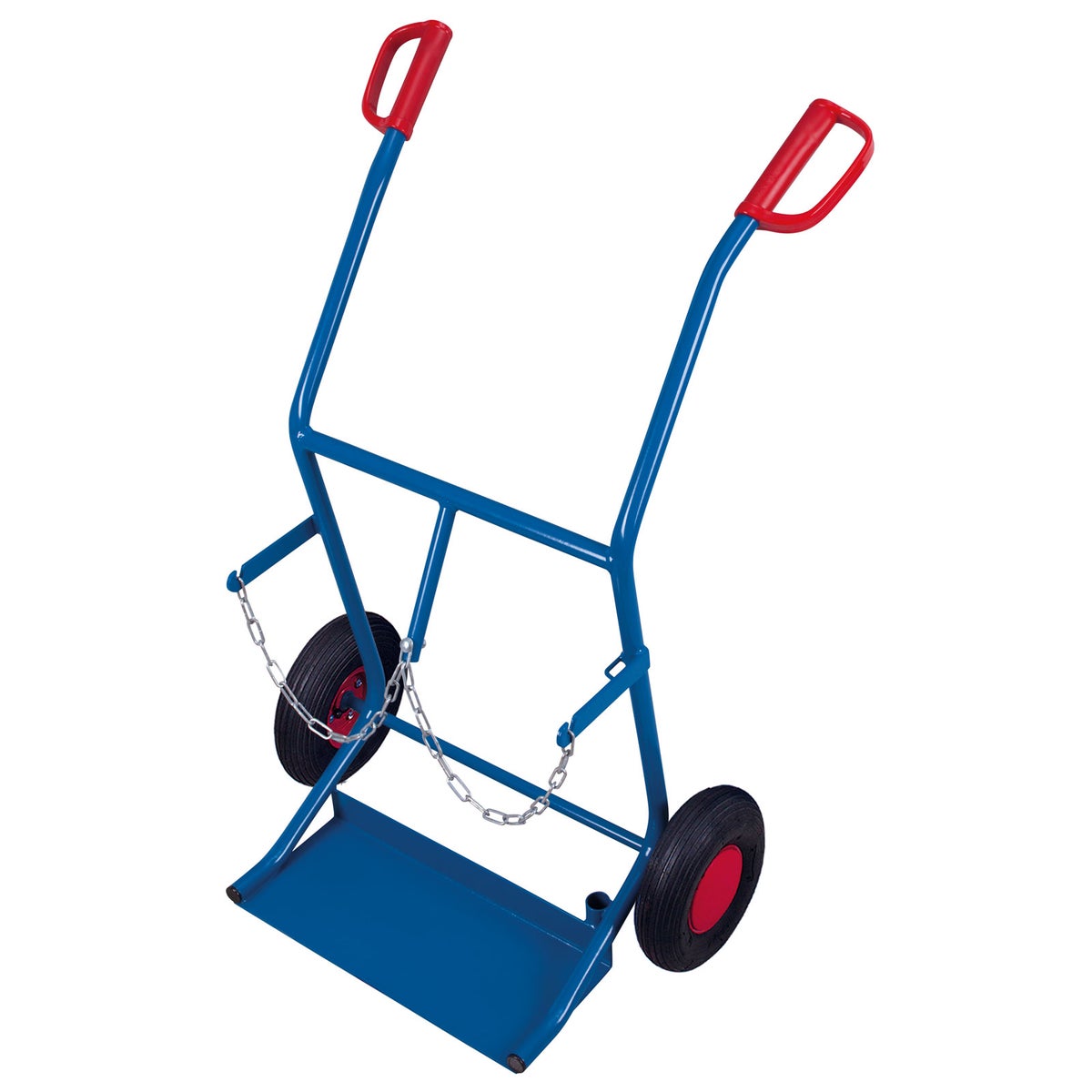 VARIOfit stalen flessenwagen, draagvermogen 100 kg, voor 2 x 20 liter flessen, luchtbanden