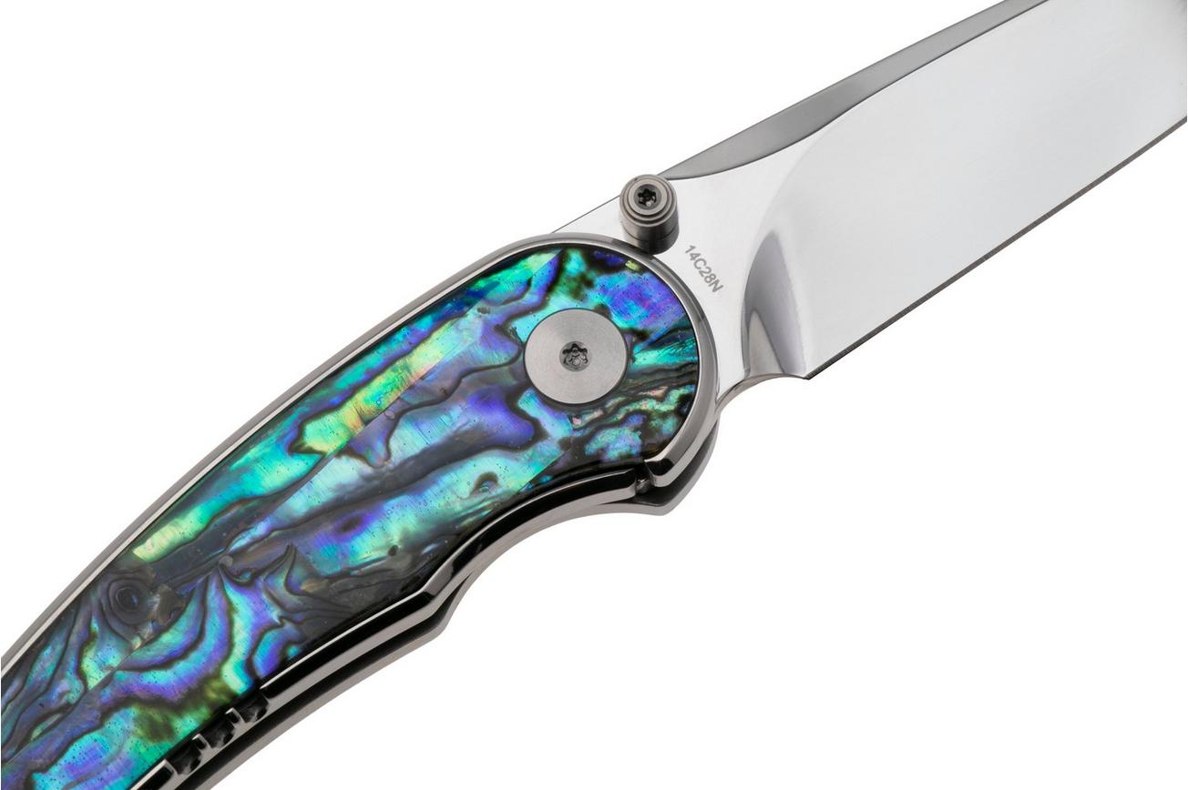 QSP Knife Dolphin QS161-D Polished 14C28N, Abalone, zakmes