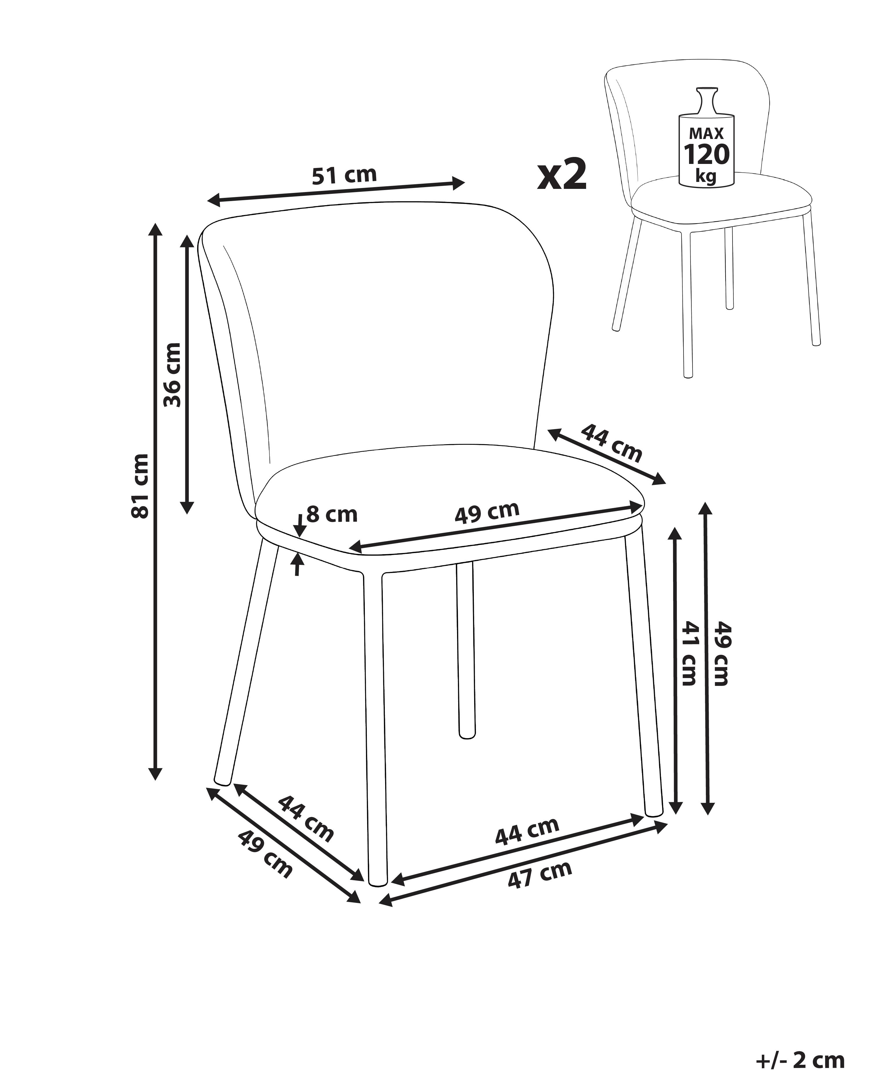 Set van 2 eetkamerstoelen ARTESIA Stof Mintgroen