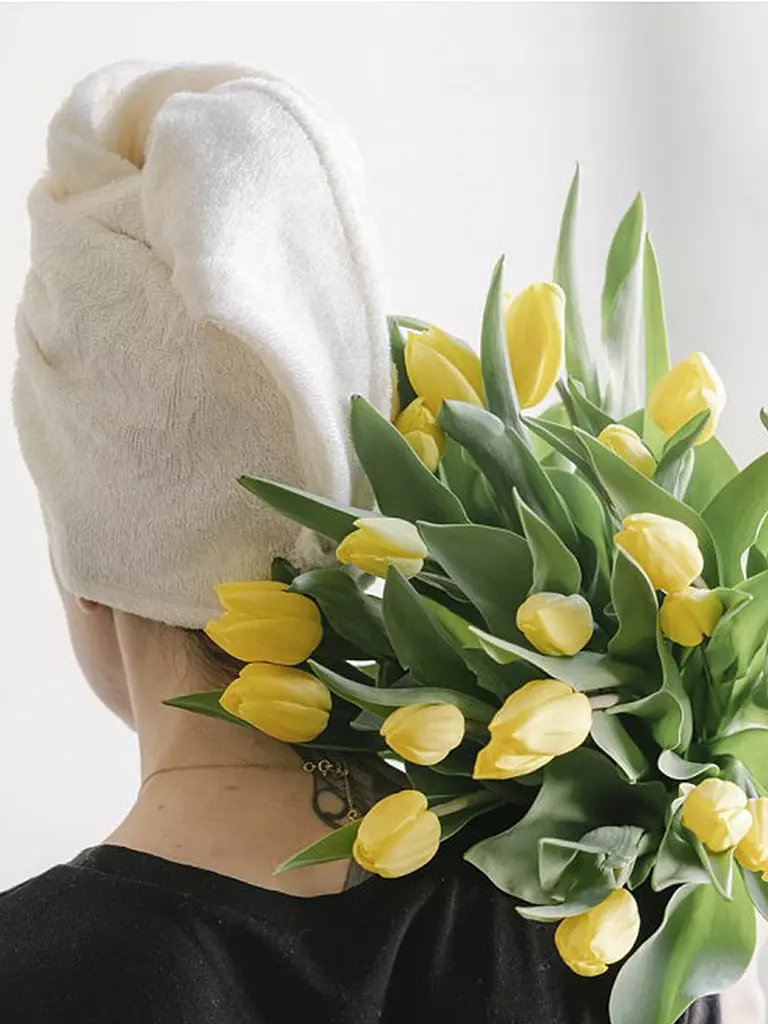MALOU & MARIUS Cheveux Handtuch Turban weiss