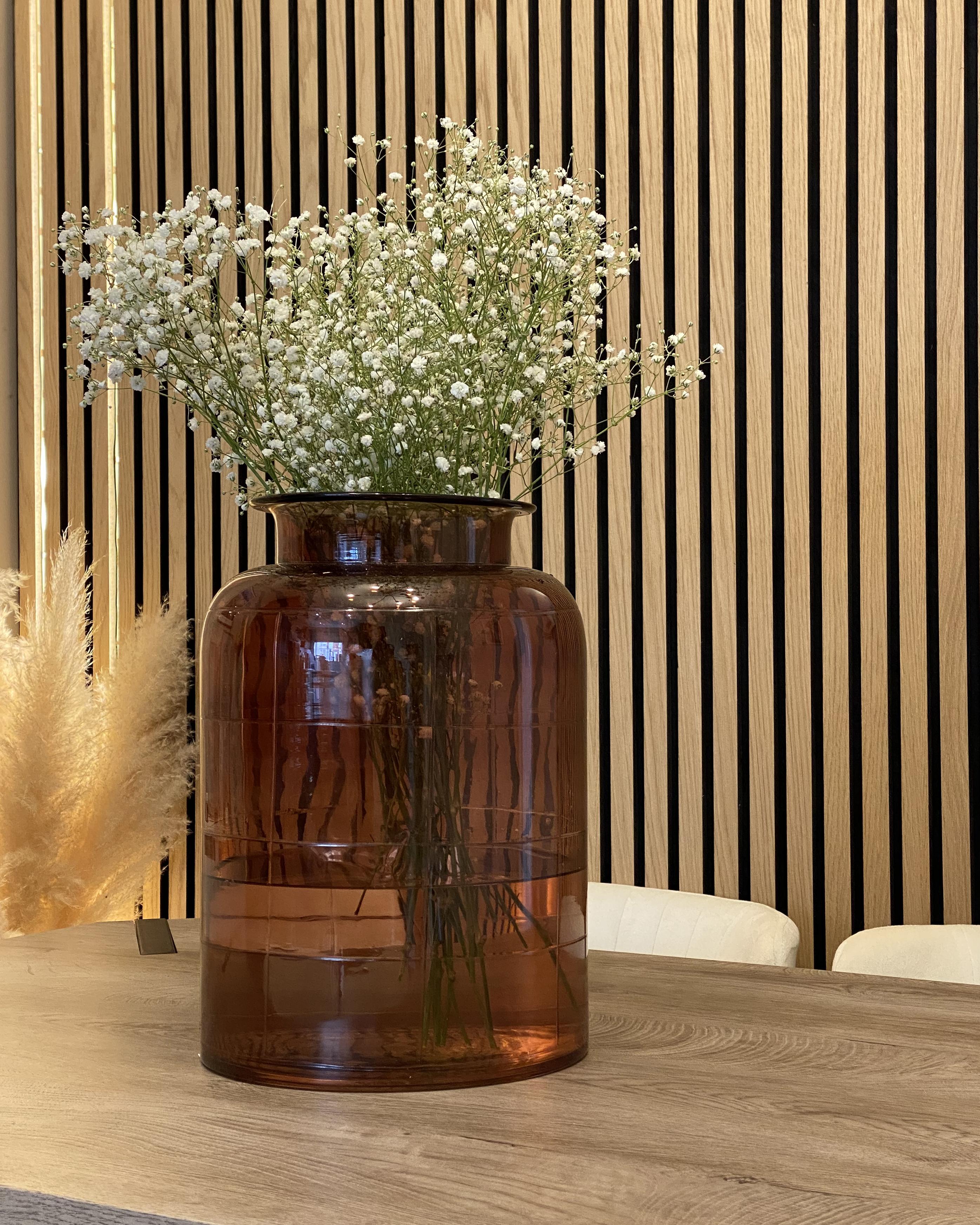 Bloemenvaas VINDALOO Glas 35 cm Goudbruin