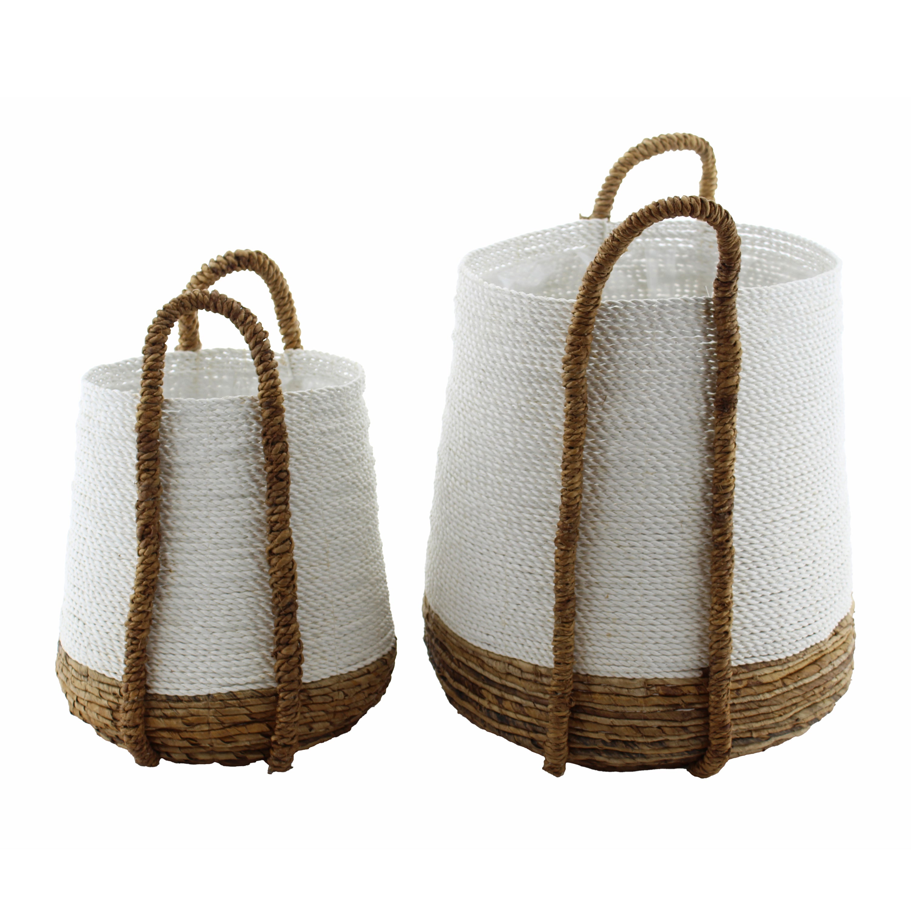 Van der Leeden Abaca Plantenmand Ã 40 cm - Wit