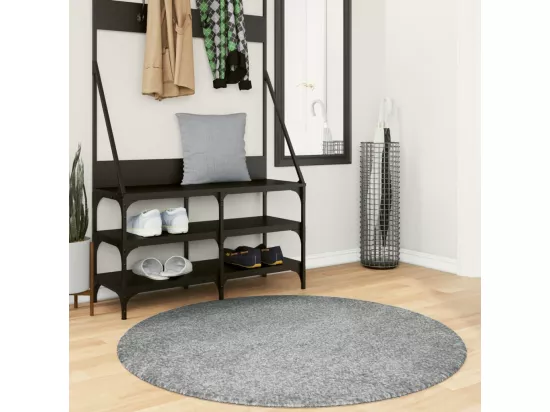 Tapis shaggy à poils longs moderne vert ø 120 cm