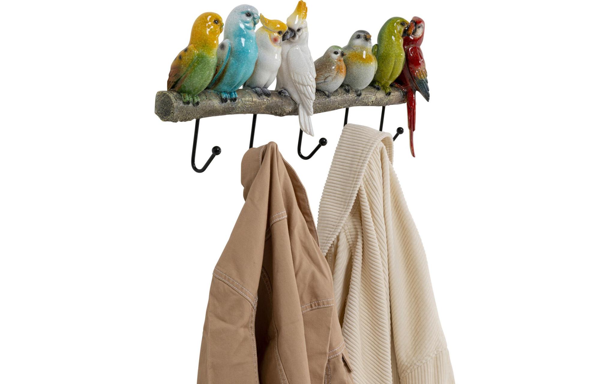 Wandgarderobe Exotic Birds 5 Haken, MehrfarbigWandgarderobenleiste