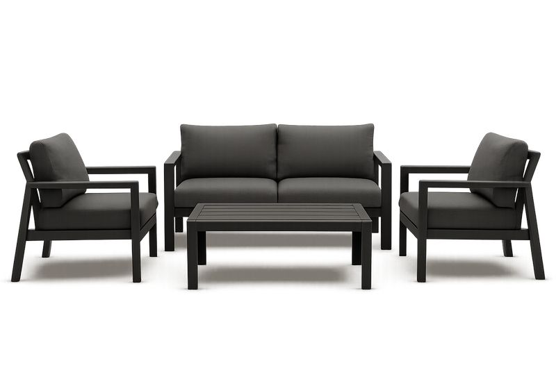 Aluminium Gartenmöbel Set mit Sofa und Tisch Grau