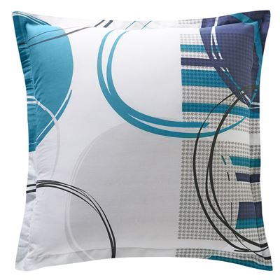 Linge de lit motif cercles et rayures - BECQUET CRÉATION