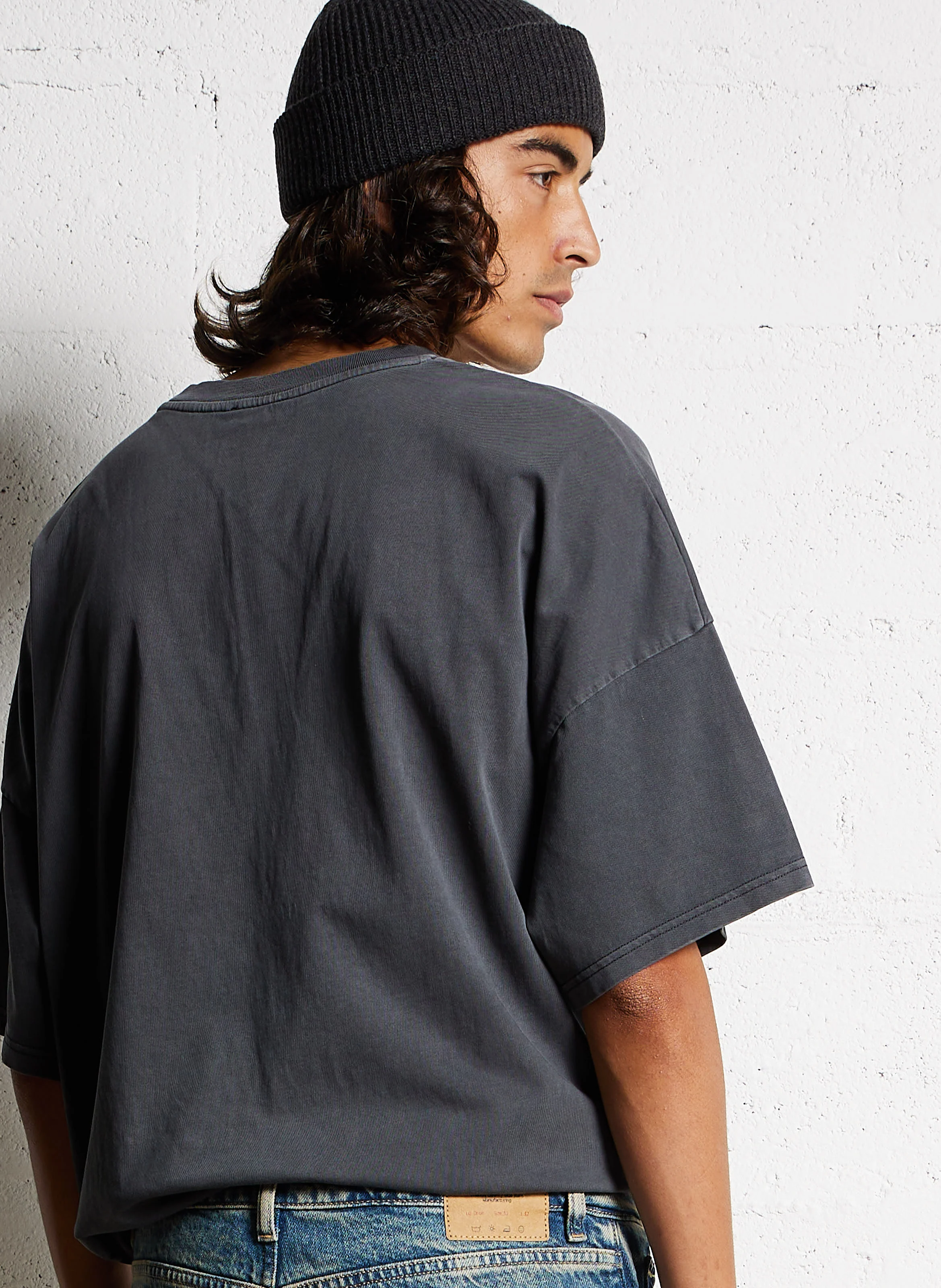 FIZVALLEY - Tee-shirt regular-fit col rond en coton | Gris