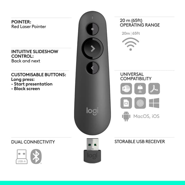 Logitech R500s fjernbetjent laserpræsentator