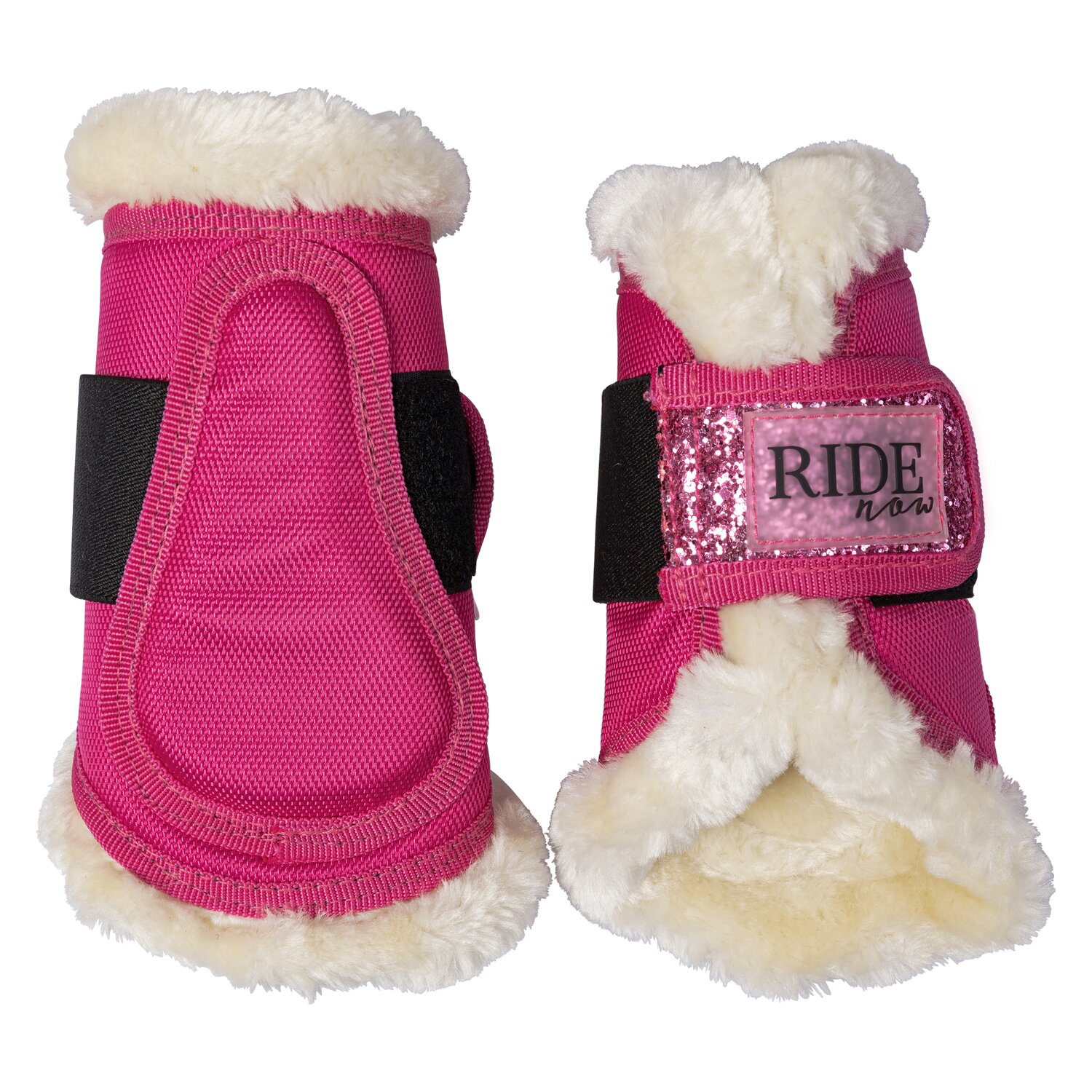 RIDE now Gamaschen FauxFur Glitzer - berry pink