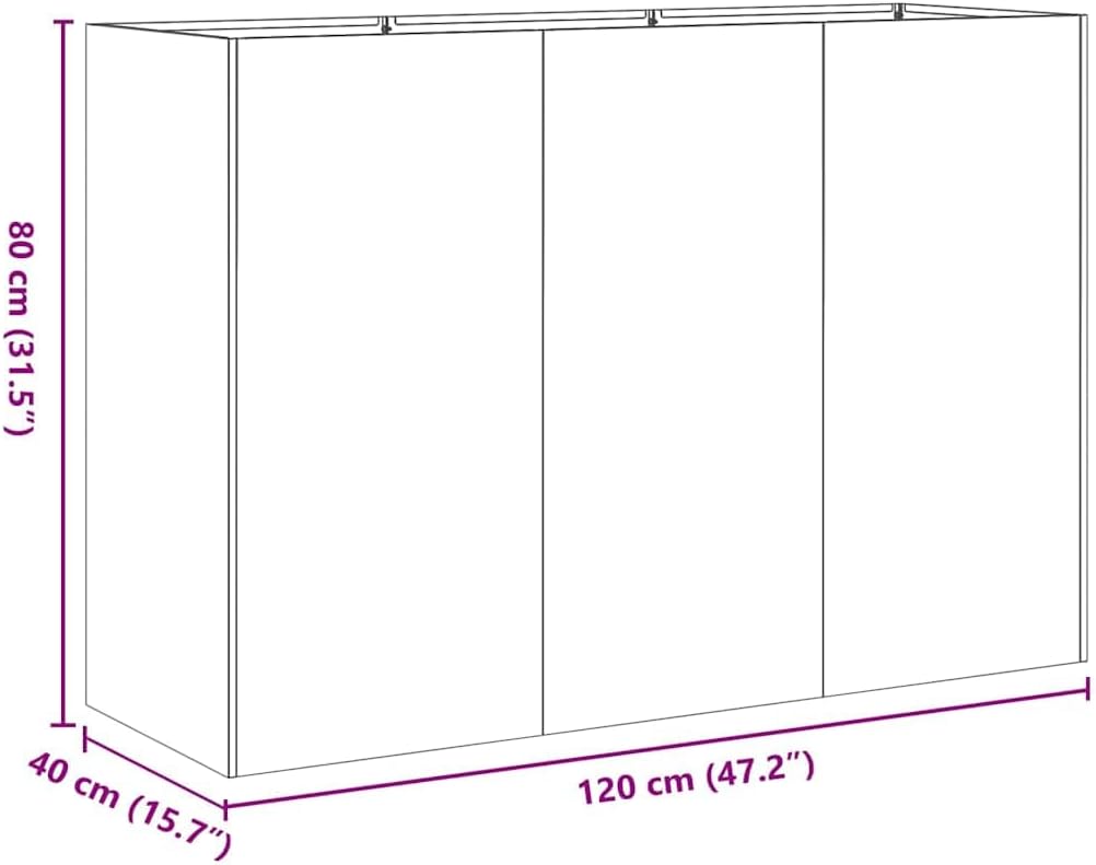 vidaXL Pflanzkübel Anthrazit 120x40x80 cm Kaltgewalzter Stahl, Pflanzschale, Garten-Garten-Pflanzkübel, Outdoor-Pflanzgefäß, Hochbeet, Pflanzgefäß