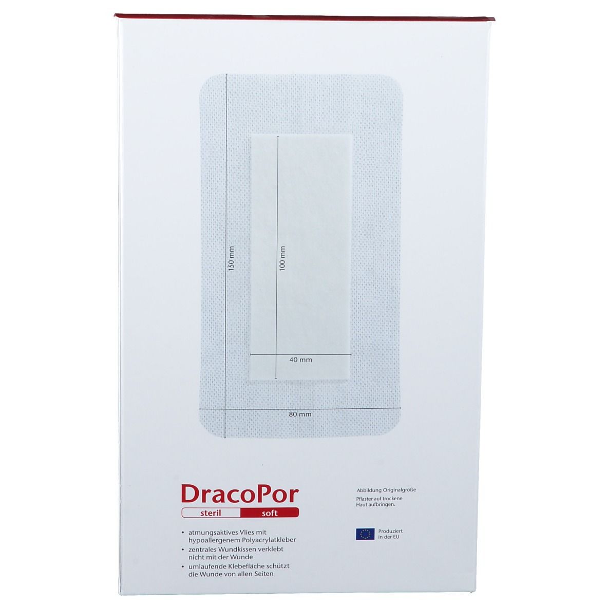 DracoPor Wundverband Soft weiß steril 8 x 15 cm