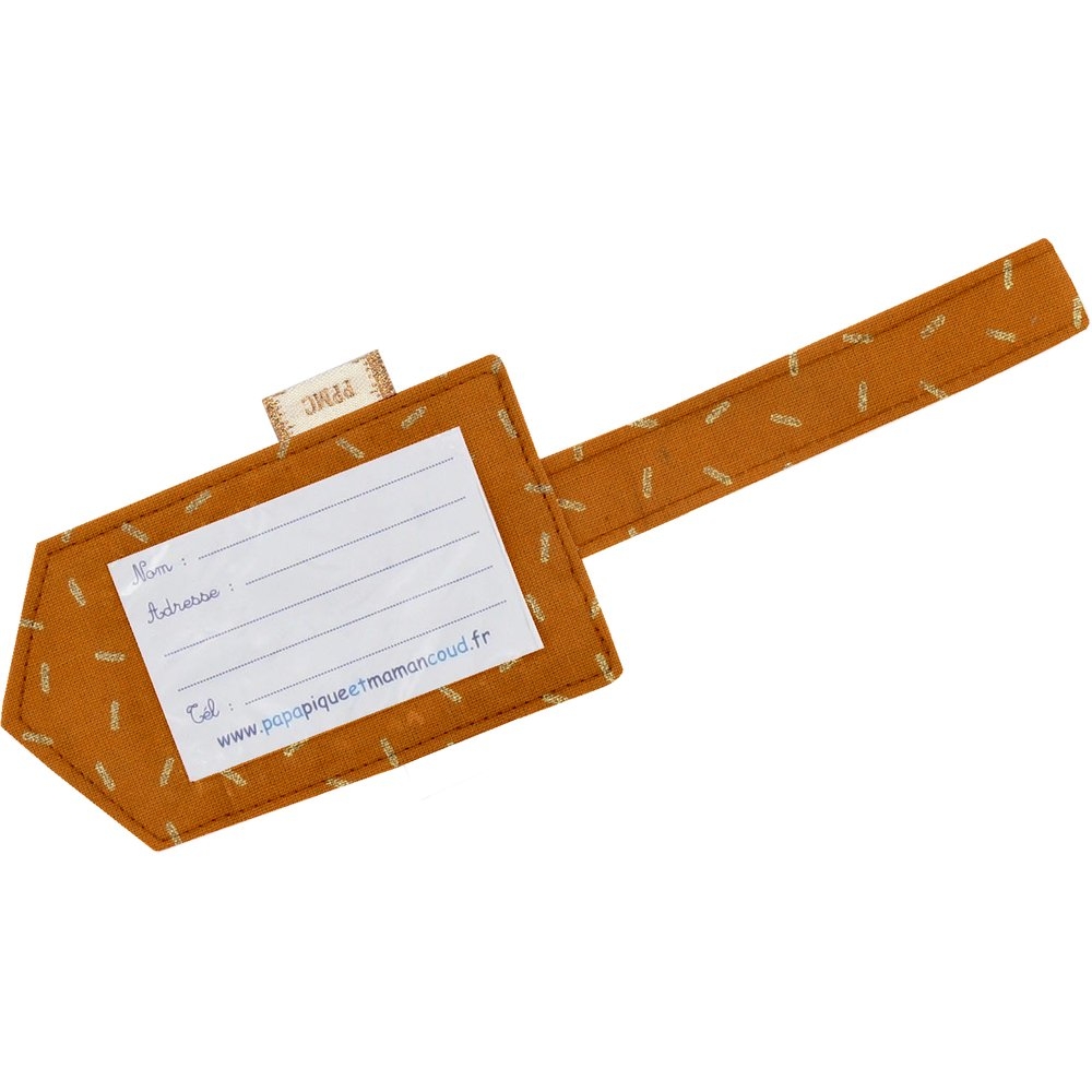 Etiquette Bagage Paille Dorée Caramel