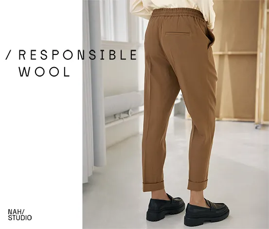 NAH/STUDIO Wollhose | nachhaltige Merinowolle, camel