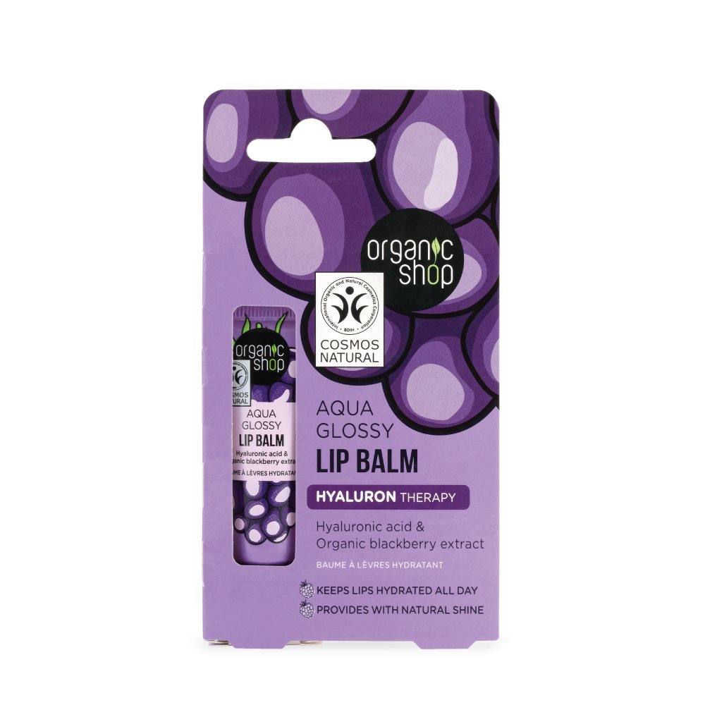 ORGANIC SHOP Aqua Glossy Lippenbalsam<br>10 ml, Tube, Balsam, Hyaluron-Therapie
