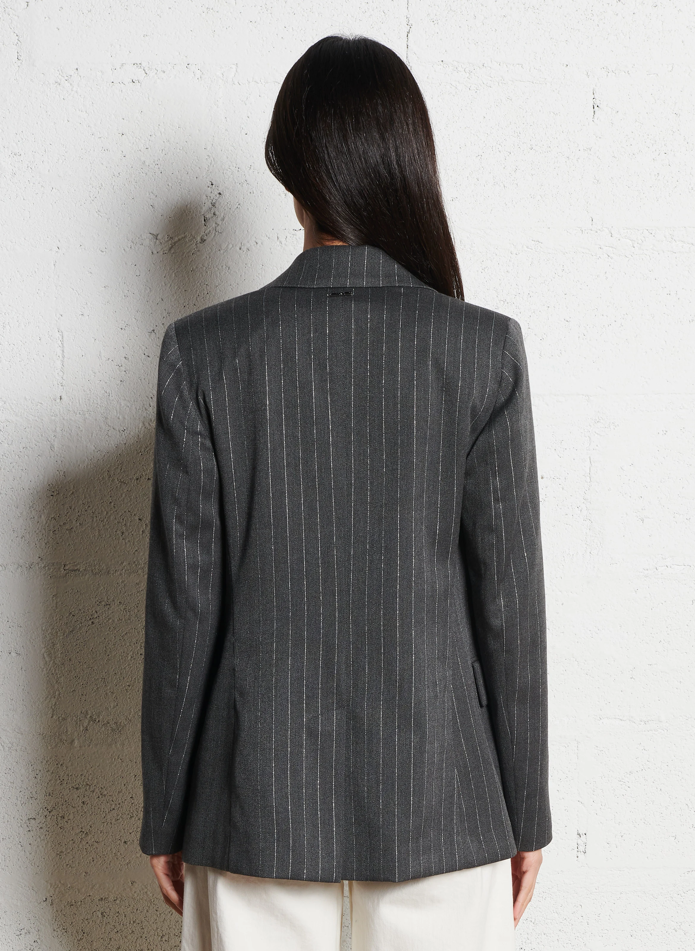 Blazer à rayures | Gris