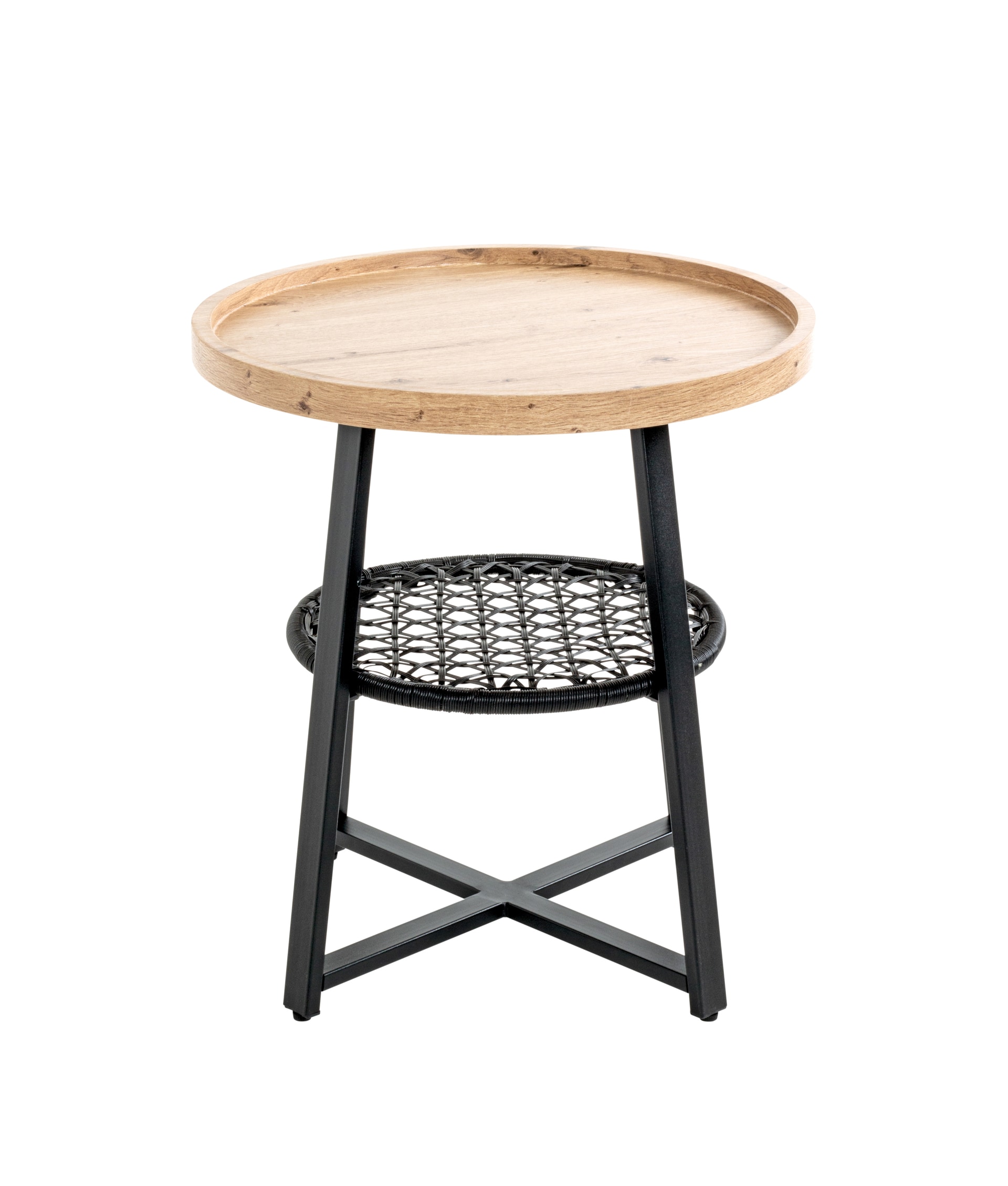 Beistelltisch ø 50 cm Eiche-Dekor braun/schwarz