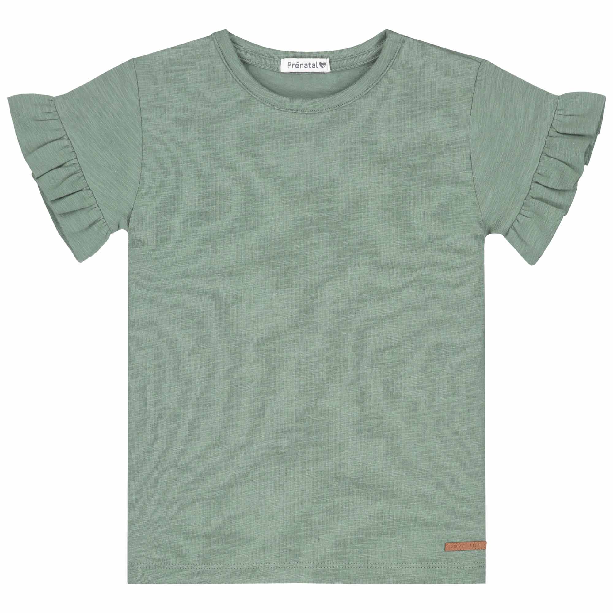 Prénatal baby shirt korte mouwen effen groen
