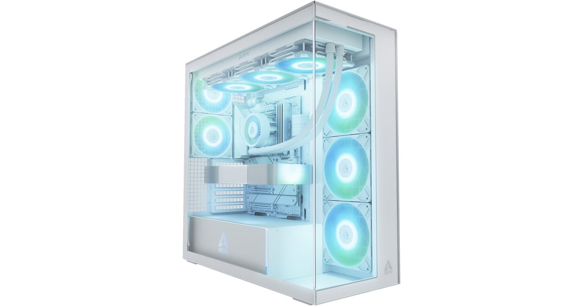 ARCTICXtender midi tower behuizing  (Wit | 2x USB-A | 1x USB-C | RGB | Tempered Glass)