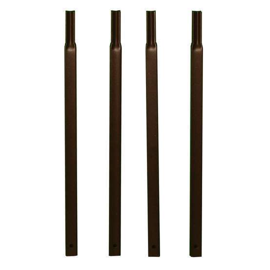 Tubes carrés en acier à enfoncer x4, coloris fer vieilli H. 40 cm