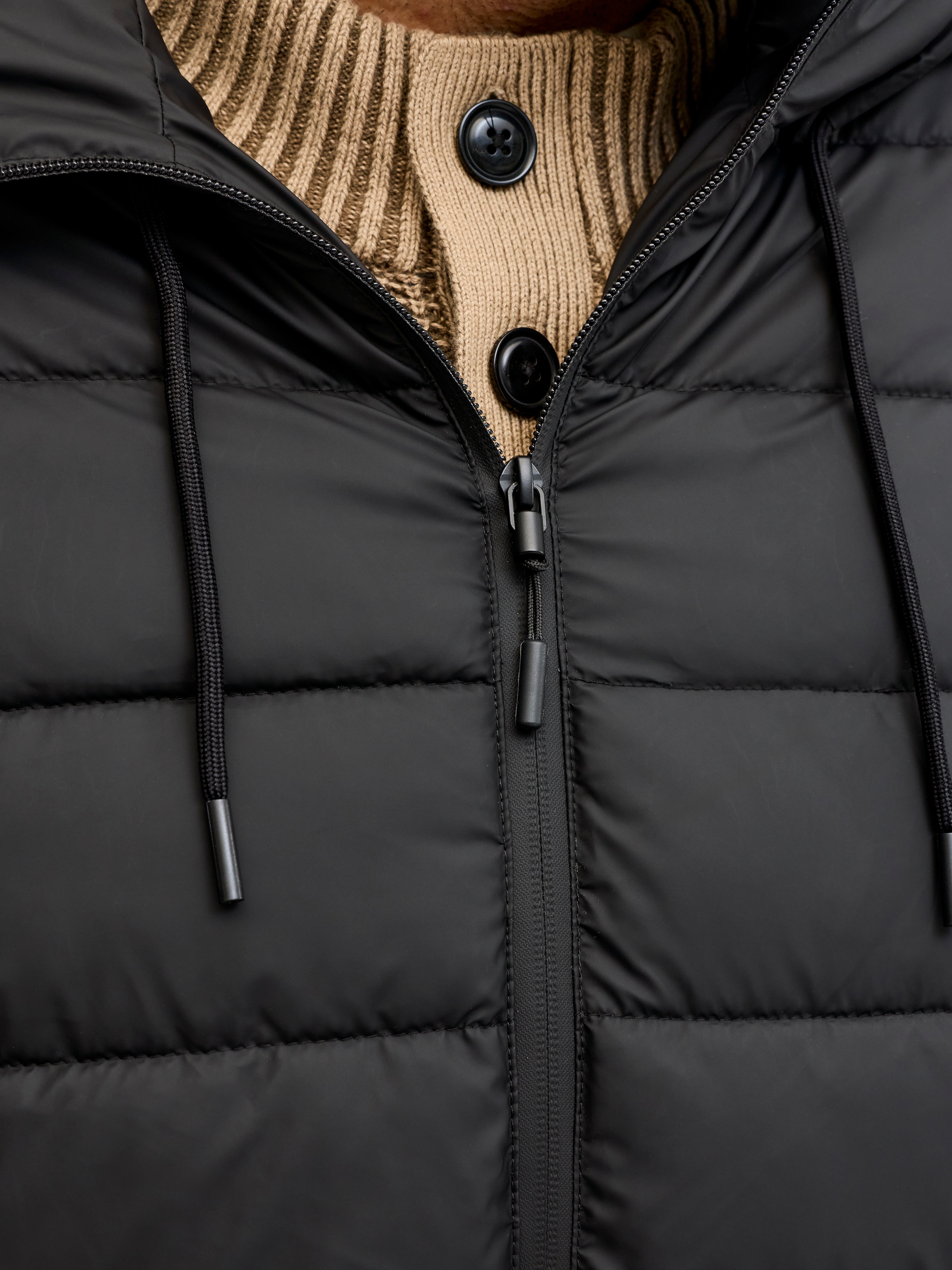 Jack & Jones PlusSize Steppjacke »JCOPOINT PU PUFFER JACKET BF PLS« mit Kapuze
