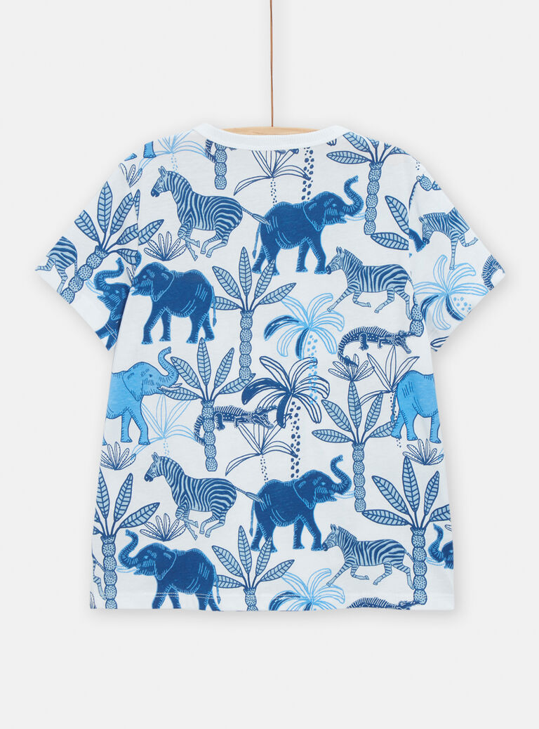 T-shirt blanc imprimé savane pour garçon