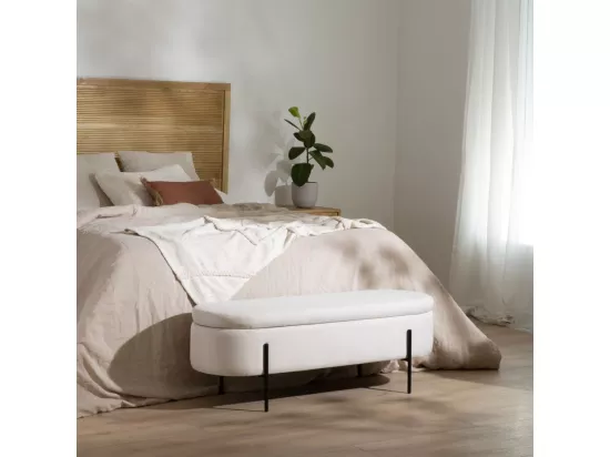 Banc tapissé Beige 120x42