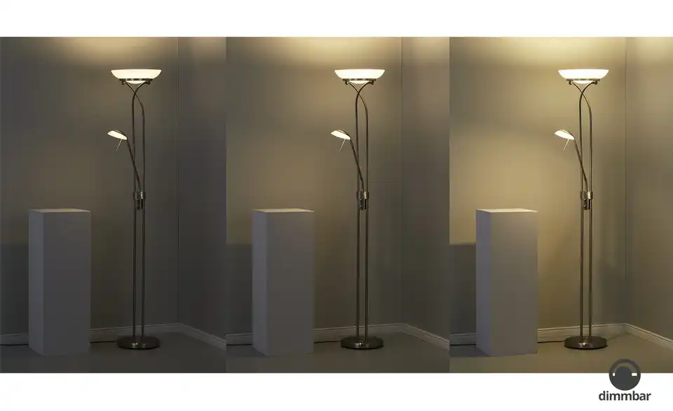 KHG LED Fluter 2-flammig matt, lackiert, silberfarben