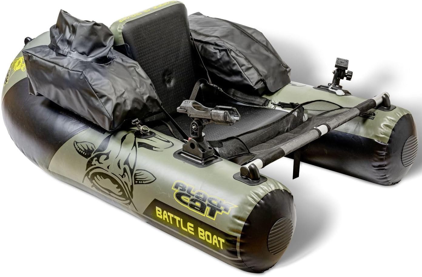 Black Cat Battle Boat - Bellyboot zum Wallerangeln, Belly Boot zum Wallerfischen, Angelboot